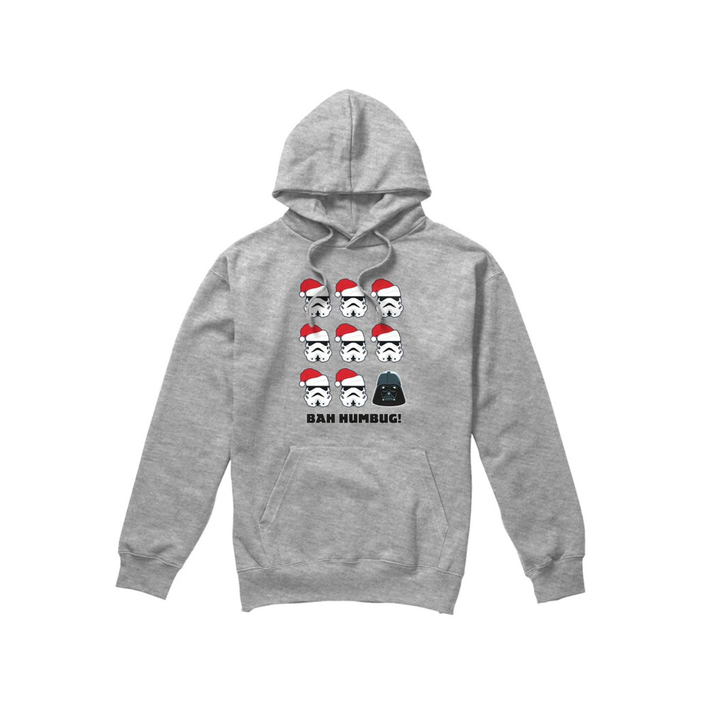 Star Wars (M, Sport Heather) Mens Bah Humbug Stormtrooper Darth Vader Hoodie