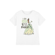 (12-13 Years, White) The Princess and the Frog Childrens/Kids Does Not Kiss Frogs Tiana T-Shirt