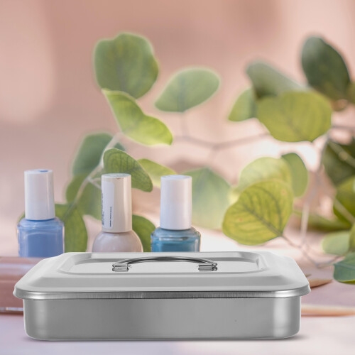 3Stk Hochwertige Sterilisationsbox Silber Für Maniküre 2