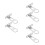 6Pièces Support Panier Argenté Fixation Stable 8