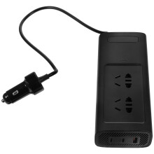 2Pièces Transformateur 12V-220V USB Type-C Noir Pièce ABS