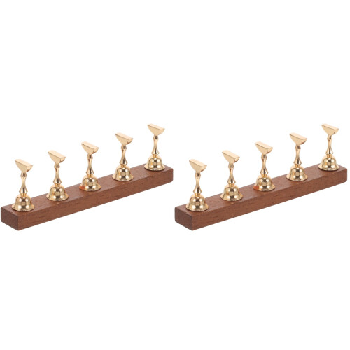 2Ensembles Support Artisanat Ongles Bois Zinc Base Confortable Coloré 2