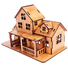 3Pièces Modèles En Bois Kakhi DIY Jouet Educatif Et Ornement Décoratif