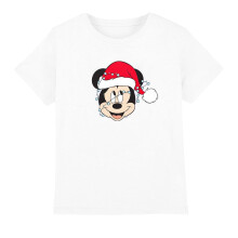 (7-8 Years, White) Disney Childrens/Kids Mickey Mouse Christmas Lights Wrap T-Shirt