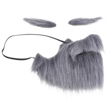 4Pièces Barbe Fausse Sourcils Grise Costume Effet Réaliste Halloween