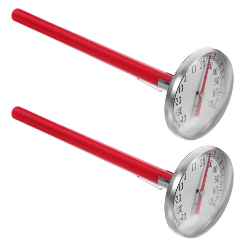 2Pièces Horloges Thermomètres Rouges Pour , Installation Facile