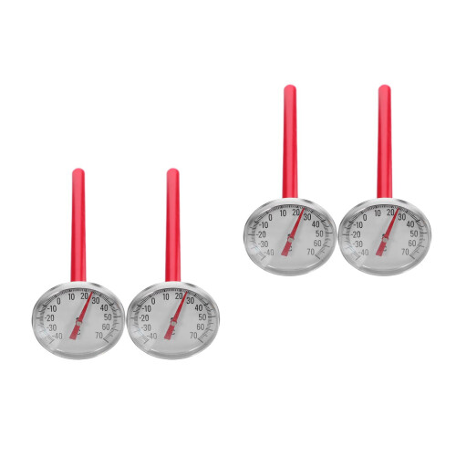 2Pièces Horloges Thermomètres Rouges Pour , Installation Facile 2