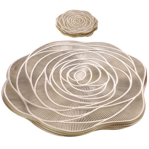 2Ensembles Kits De Ensembles Table Sous-Verres Vinyle Style Rose 1