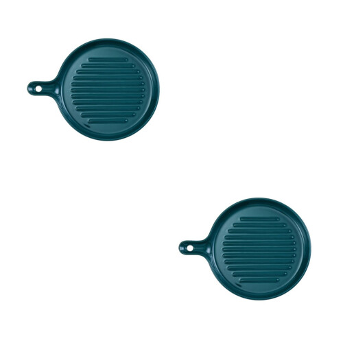 2Pièces Assiettes De Service Céramique Vert Ergonomique Four 2