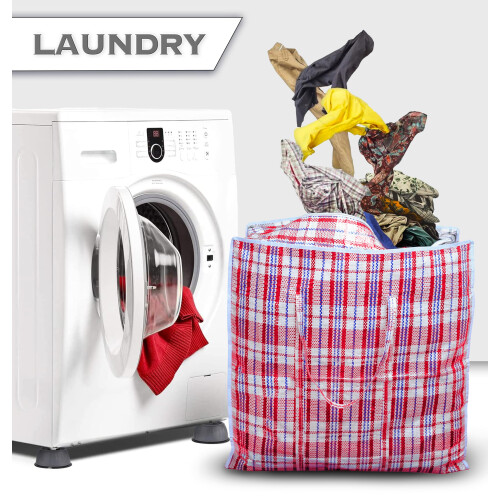 5 PACK Strong Extra large Jumbo Storage Laundry zipped bag Reusable 60 2