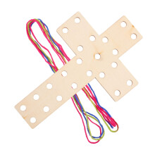 1Ensemble Ensemble Créatif Artisanat Croix En Bois Durable Avec Fil Coloré