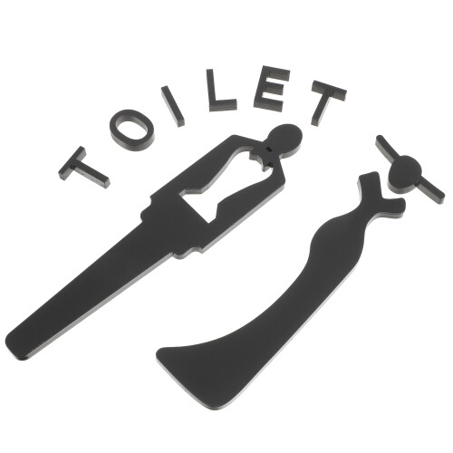3Pièces Plaques Porte De Bain Noir Adhésives Étanches 1