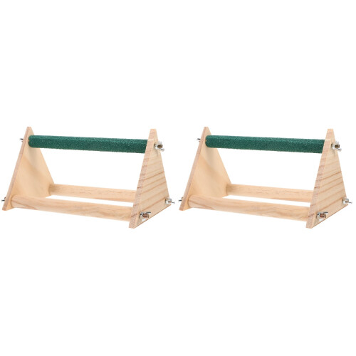 2Pcs Multi-Use Wooden Bird Stand Parrot Perch for Training and Play 2