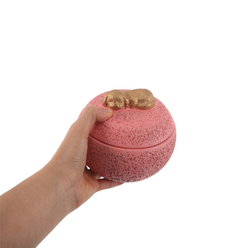Pink Decorative Cement Urn Small Pet Ashes Keepsake Box 2