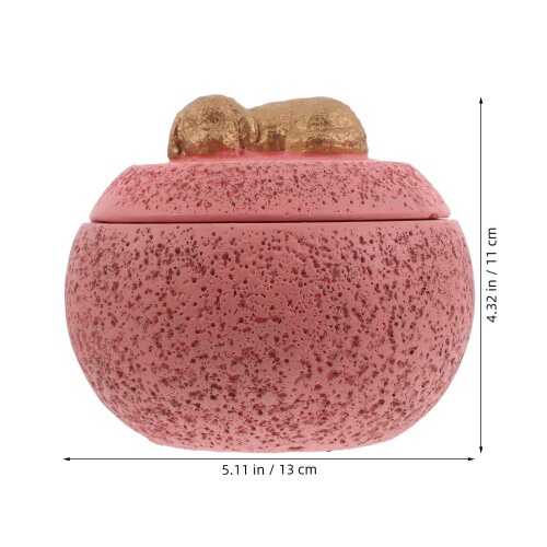 Pink Decorative Cement Urn Small Pet Ashes Keepsake Box 1