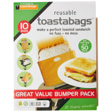 toastabags Reusable Toastie Bags, 10 Pack – Non-Stick Toasting Bags for Sandwiches, grilled cheese, Paninis & Snacks – Easy Clean