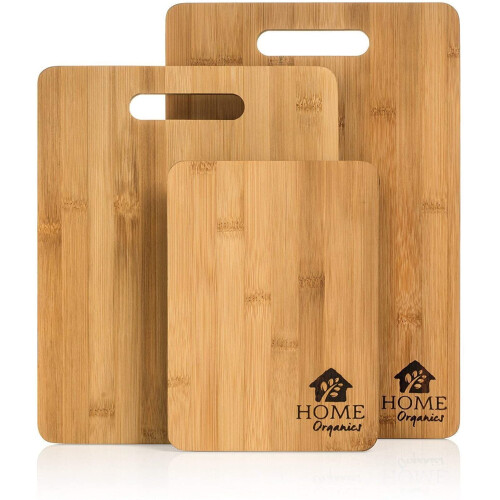Home Organics Premium Bamboo Chopping Board Set - 2