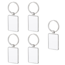 15Pcs DIY Sublimation Key Chains Silver Metal Photo Key Holder