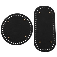 6Pcs Durable Black PU Bag Bottom Pad for DIY Bag Bottom Shaping
