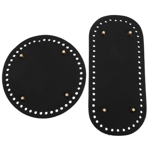 6Pcs Durable Black PU Bag Bottom Pad for DIY Bag Bottom Shaping