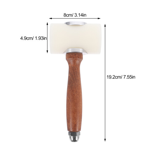 1Pc Wood Handle Carving Hammer with Nylon Head for Craft 2