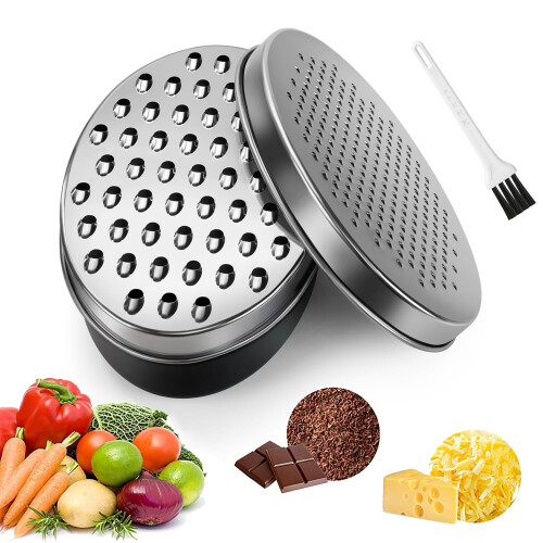 Cheese Grater with Container - Graters for Kitchen with 2 Size Lid