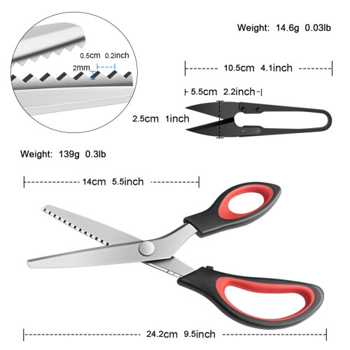 KUONIIY Pinking Shears Serrated, Comfort Grips 2