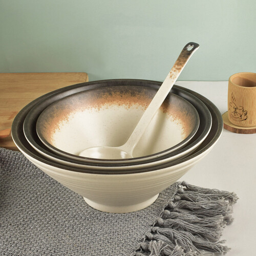 Beige1melamine Soup Bowl Food Serving Tableware for Camping 2