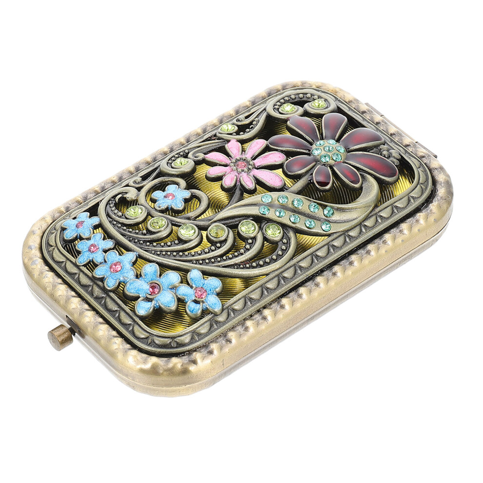 Totority 4Pcs Small Folding Cosmetic Mirror Metal Mini Travel Makeup Mirror Set