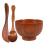 3Sets Solid Wood Facial Mask Bowl Kit with Mixing Tools Light Brown 2
