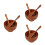 3Sets Solid Wood Facial Mask Bowl Kit with Mixing Tools Light Brown 4