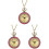 3Pcs Pink Quartz Pendant Pocket Watch Durable Chain Design 3
