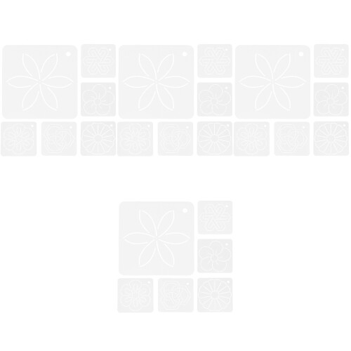 24Pcs Reusable White Acrylic Quilting Stencils for Sewing Handwork 2