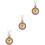 3Pcs Pink Quartz Pendant Pocket Watch Durable Chain Design 6