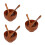 3Sets Solid Wood Facial Mask Bowl Kit with Mixing Tools Light Brown 7