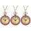 3Pcs Pink Quartz Pendant Pocket Watch Durable Chain Design 5