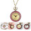3Pcs Pink Quartz Pendant Pocket Watch Durable Chain Design 11