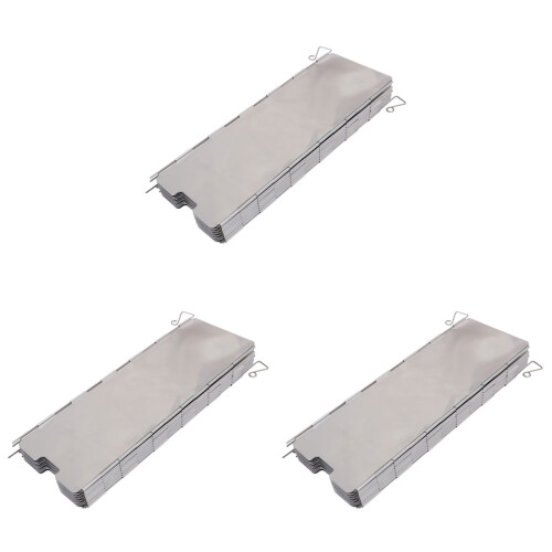 3Pcs Portable Folding Stove Windscreen Silver for Outdoor Bbq Camping 1