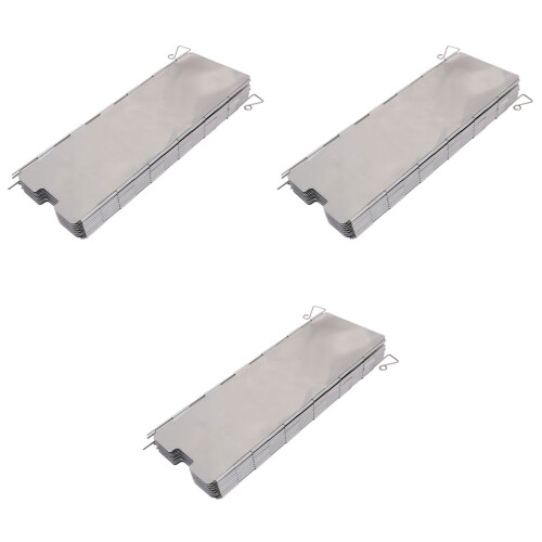3Pcs Portable Folding Stove Windscreen Silver for Outdoor Bbq Camping 2