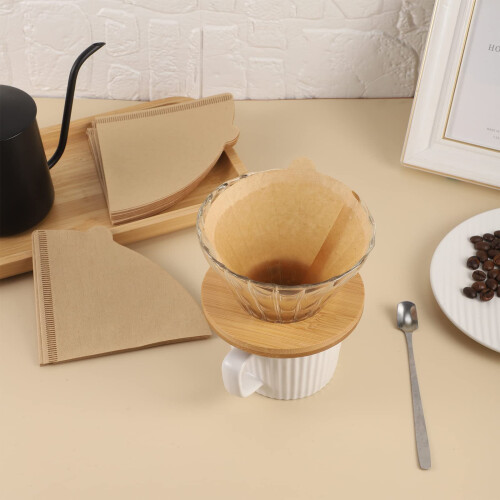 Coffee Filter Papers 300pcs Unbleached Compatible 2