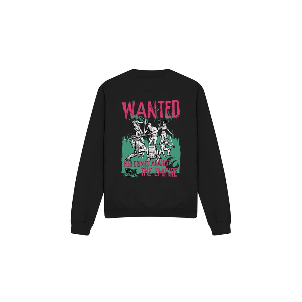 Star Wars (S, ) Unisex Adult Wanted Rebels Sweatshirt Black