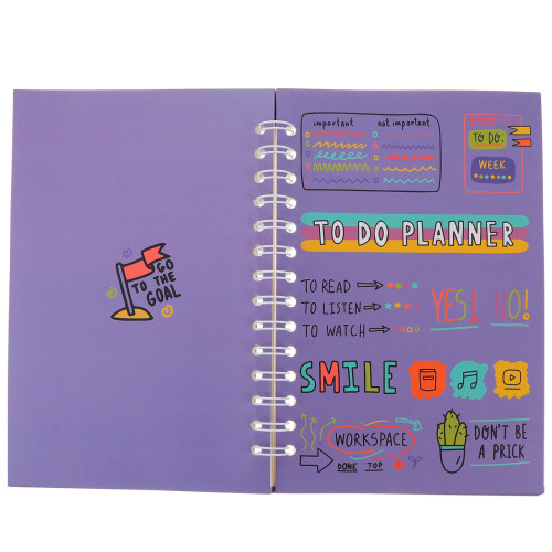 Cahier De Planification Violet Multifonction En Solide