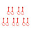 10Pcs Playpen Pull Up Rings Safe Plastic Baby Walking Helper Red 4