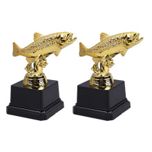 4Pcs Creative Fish Trophy Golden Plastic Children Reward Party Prize