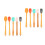 10Pcs Baking Set Silicone Cream Spatulas Bamboo Handled Tools 8