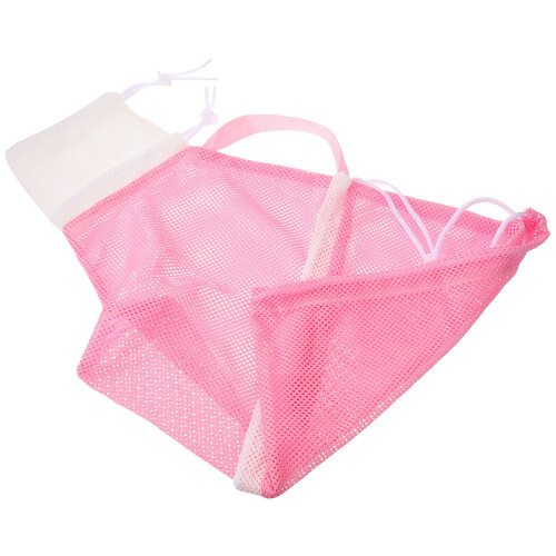 2Pcs Breathable Pink Pet Grooming Bag with Pull Rope for Bath