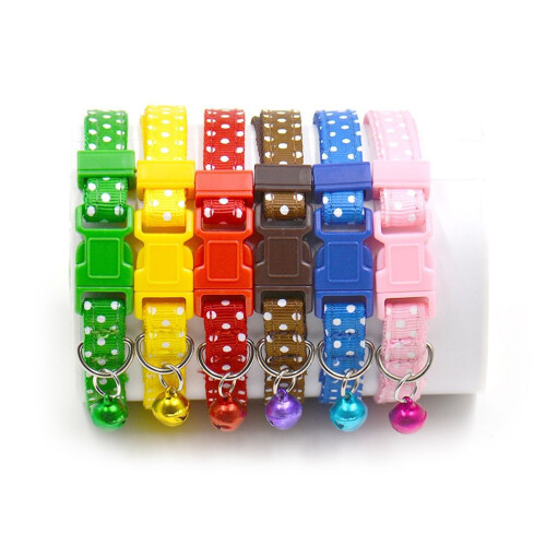 3Pcs Durable Yellow Bell Collar for Small Dogs Adjustable Design