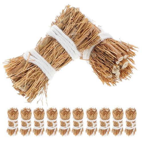 12Pcs Tiny Faux Hay Bales Lightweight Mini Straw for Craft Projects