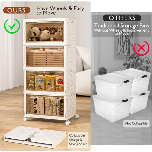 SavvyStor Storage Boxes with Lid 4Tier Plastic Storage Drawers Stacka 2