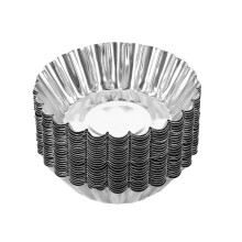 75Pcs Mini Tart Pans Aluminum Alloy Silver Egg Tart Molds for Baking